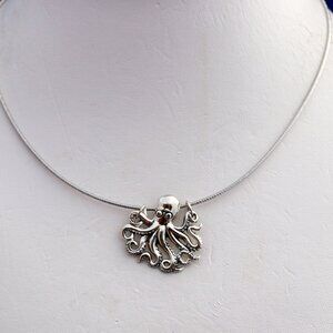 Sterling Silver Octopus Pendant Necklace